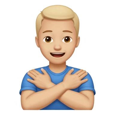 having a hard person like a head and neck of a person and their hands like crossed idk their neck like their chocking themselves but in a joking way like frustration sticker