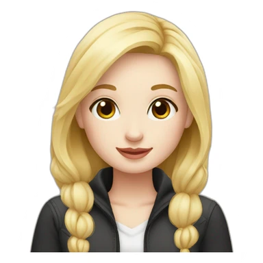 Blonde calin avec panda sticker