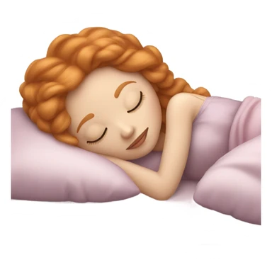 sleeping beauty ginger white girl with a silk pillow sticker