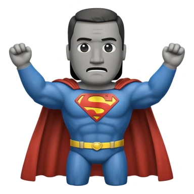 a moai emoji with a superman cape sticker