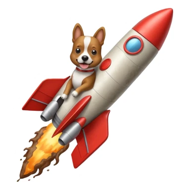 Dog flying poop rocket  sticker