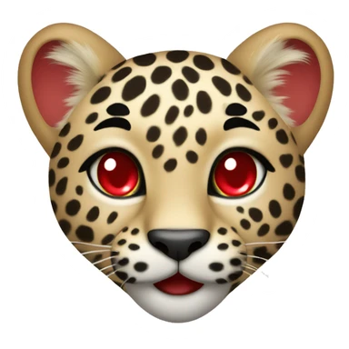 Baby leopard holding a red heart  sticker