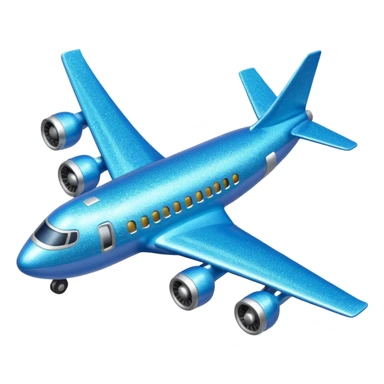 Glitter blue avião sticker