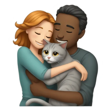 HUG Man woman and cats sticker