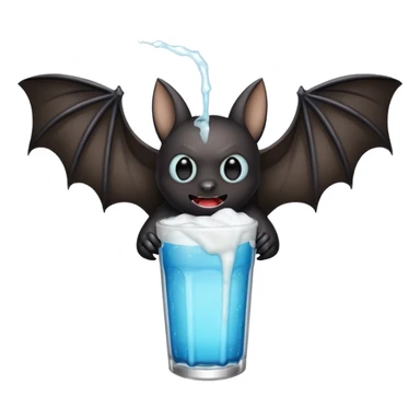 black bat drinkig sprite sticker