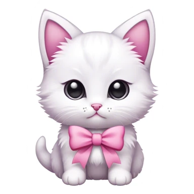 kitten with pink bow  sticker