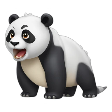 A panda bear mixed with a dinosaur sticker