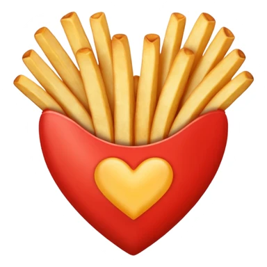 French fries in heart shape sticker