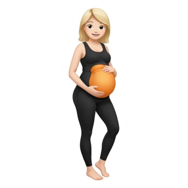 femme belly stuffing enceinte legging noir  sticker