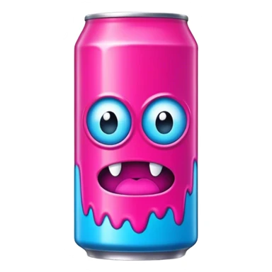 neon pink and blue energy drink "monster" sticker