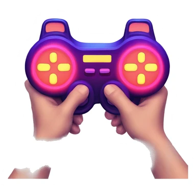 joystick in hands neon sticker