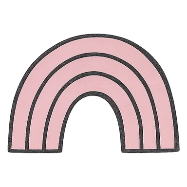 hand drawn outlined icon of a pink rainbow, no fill, thick lines sticker