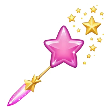 shooting star with a pink heart instead of a star at the end of a wand emoji sticker