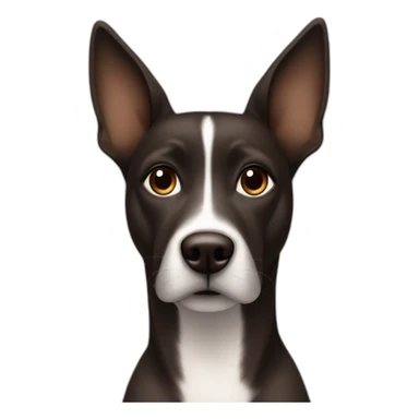 One white women with long dark brown hair and long eyelashes dark brown eyes and thick dark brown eyebrows with one black dog with a white stripe on the neck and ears raised up sticker