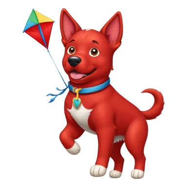 Clifford flying a kite sticker