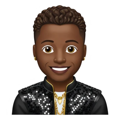 Dalvin Mr. Dalvin DeGrate from Jodeci/K-Ci & JoJo with dark brown, black sequin outfit sticker