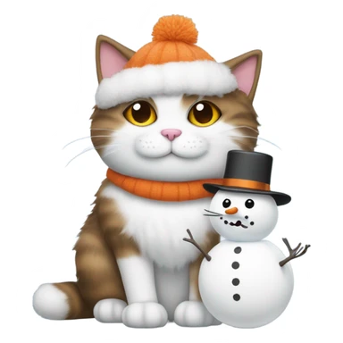 Cat amd snowman sticker
