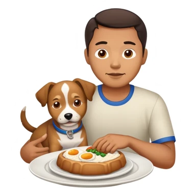 filipino man with dog on plate sticker
