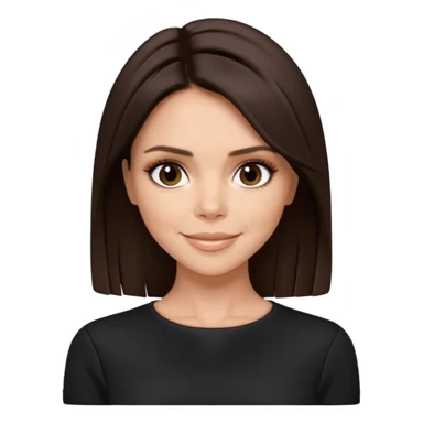 Victoria Beckham with dark brown hair, black outfit sticker