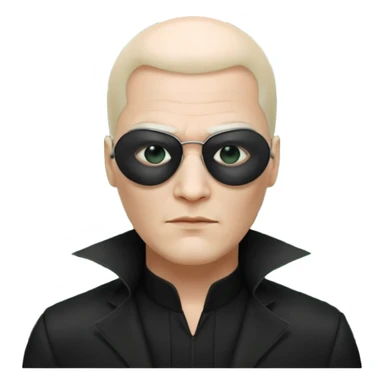 This man dressed like Morpheus in the Matrix but keep his skin colour white sticker