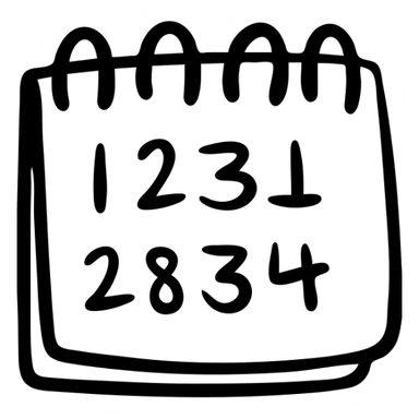 Sketchy calendar icon with date numbers sticker