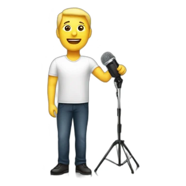 White Person men on stage spotlight with microphone stand sticker