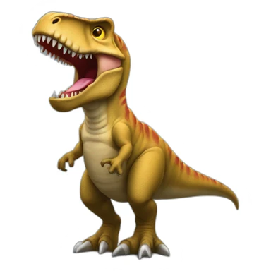 un humain sur un t-rex sticker