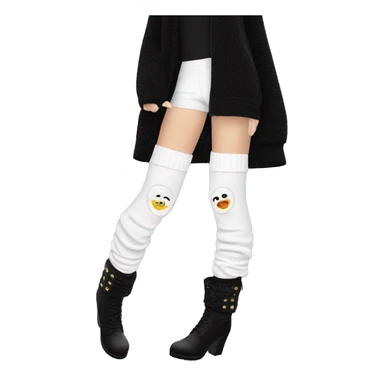 Chanel leg warmers white sticker