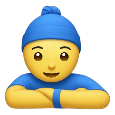 rolled yoga matt in color blue sticker