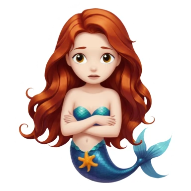 a sad mermaid sticker