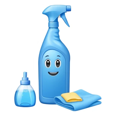 cleaning product and rag sticker