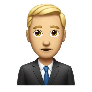 politician man with interrogation point sticker