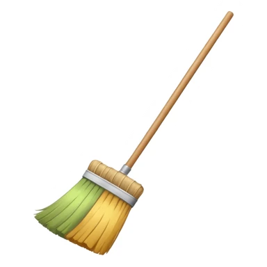 create a broom emoji sweeping away some dust  sticker