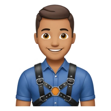 gay man in a harness, smiling sticker