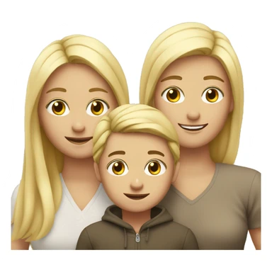 Mon with a son and an older daughter blond sticker