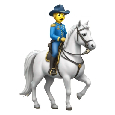 Un chat sur un cheval sticker