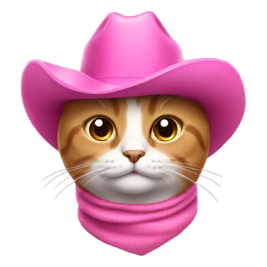 cat wearing a pink cowboy hat sticker