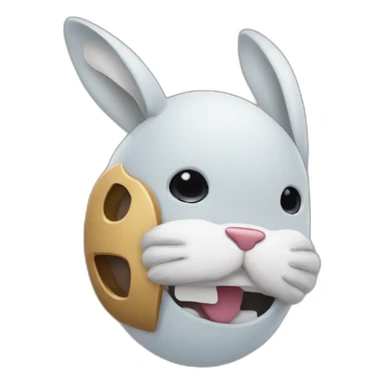 Un mec avec un masque de lapin horrifique et des gant Nike sticker