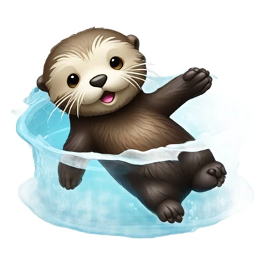 Sea otter taking a bath sticker