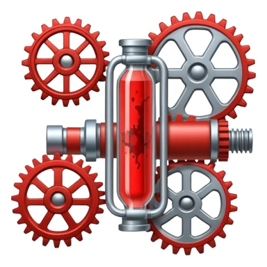 blood tube and gear combined as a single object sticker
