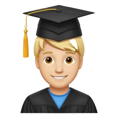 blonde man with graduation cap sticker