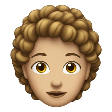 femme cheveux châtains, ondulés, attachés avec les yeux bleus sticker