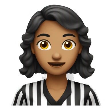 female referee with black hai sticker