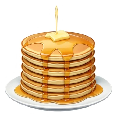 Stack of pancakes with maple syrup and butter sticker