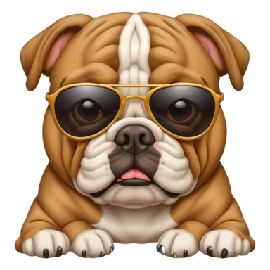 Bulldog wearing sunglasses sticker