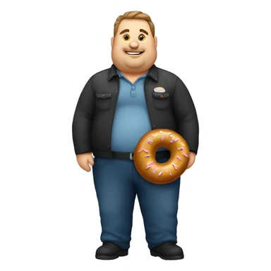 Fat stagehand with a doughnut  sticker