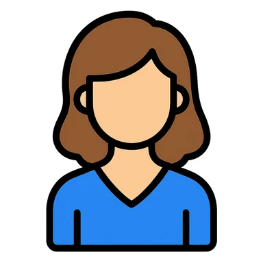 a woman, lineal color icon with black outlines, different hairstyle sticker