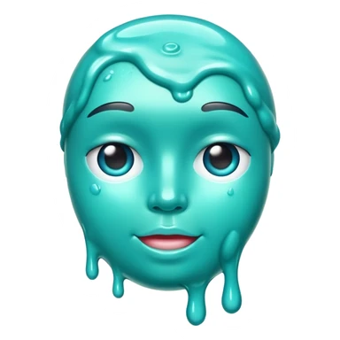 face made of turquoise slime sticker
