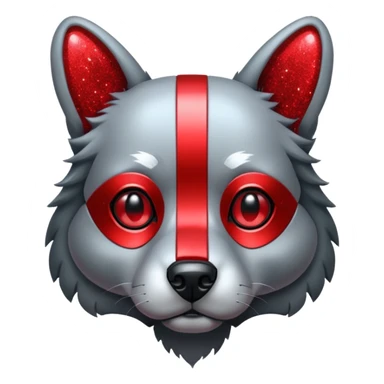 red glitter cyberpunk dog sticker