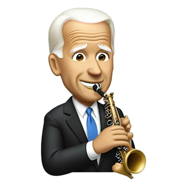 Joe Biden playing a clarinet sticker